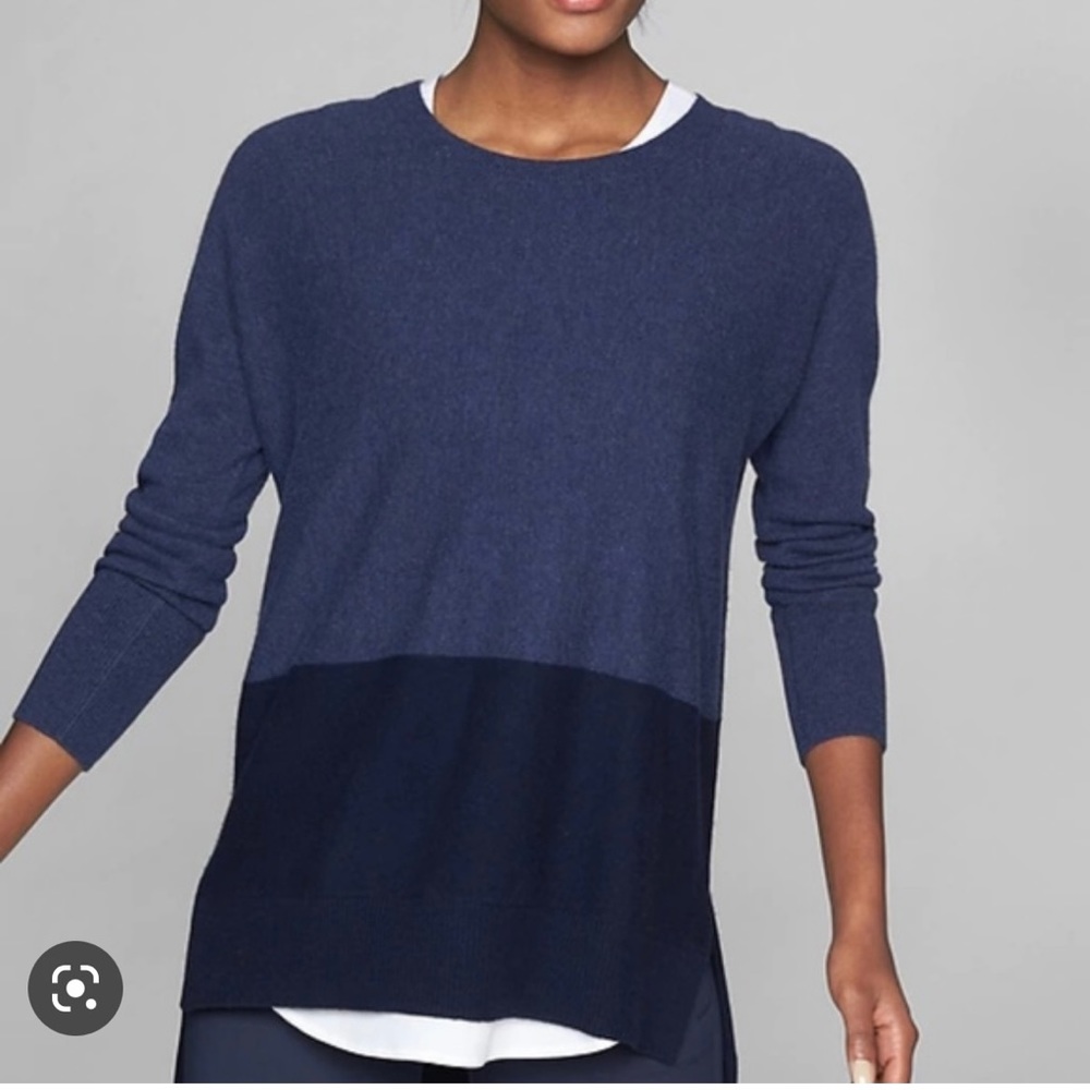 Athleta Blue Colorblock Sweater